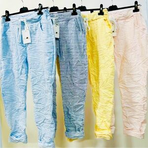 ITALIAN  exclusive jeggings  .. indulge in the confort… Blue, Yellow, Pink.